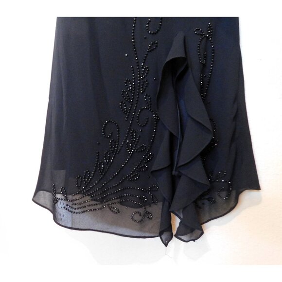 R&M Richards Black Beaded Formal Dress & Jacket Set Size 14 Elegant - Picture 9 of 14